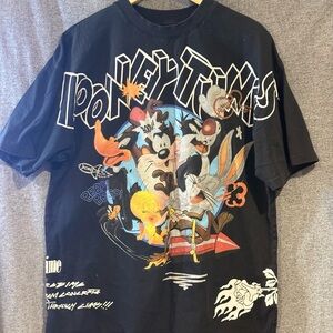 Looney Tunes Civilregime Black Graphic T-Shirt Men’s M Pre-owned